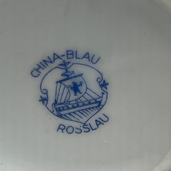 China Blau Rosslau Blue and White Floral Pitcher with Scalloped Edge For Decor - Picture 4 of 5